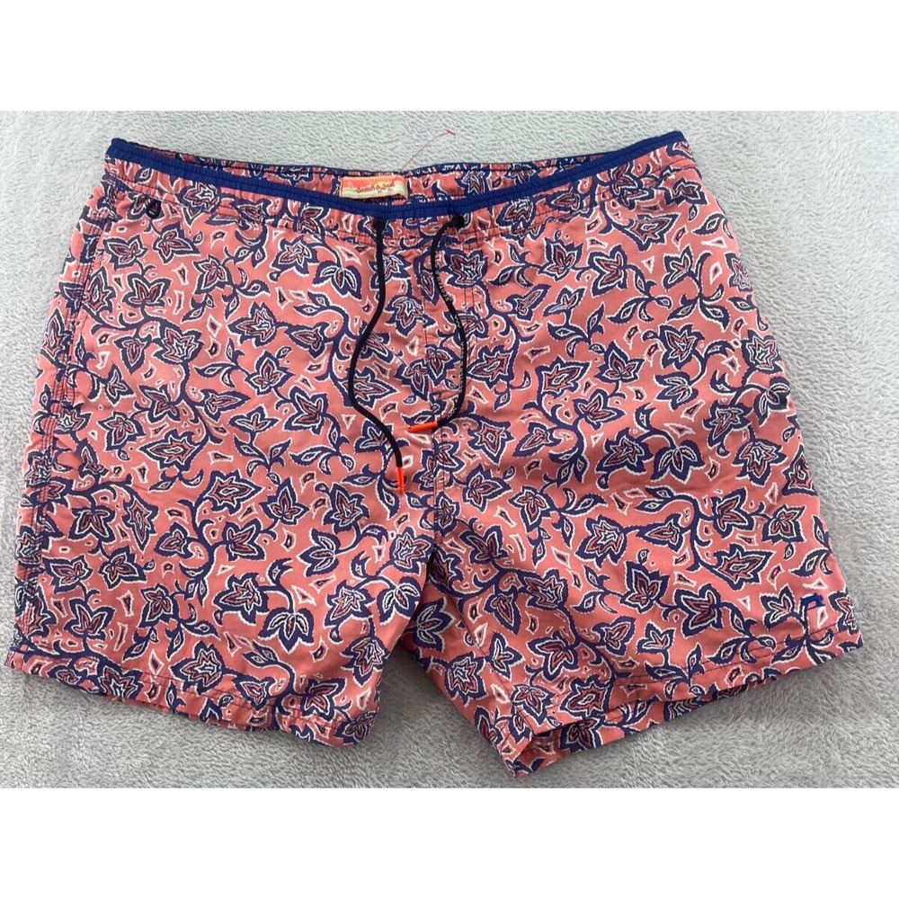 VTG Scotch & Soda Swim Trunks Mens XXL Pink Blue Floral Shorts Beach